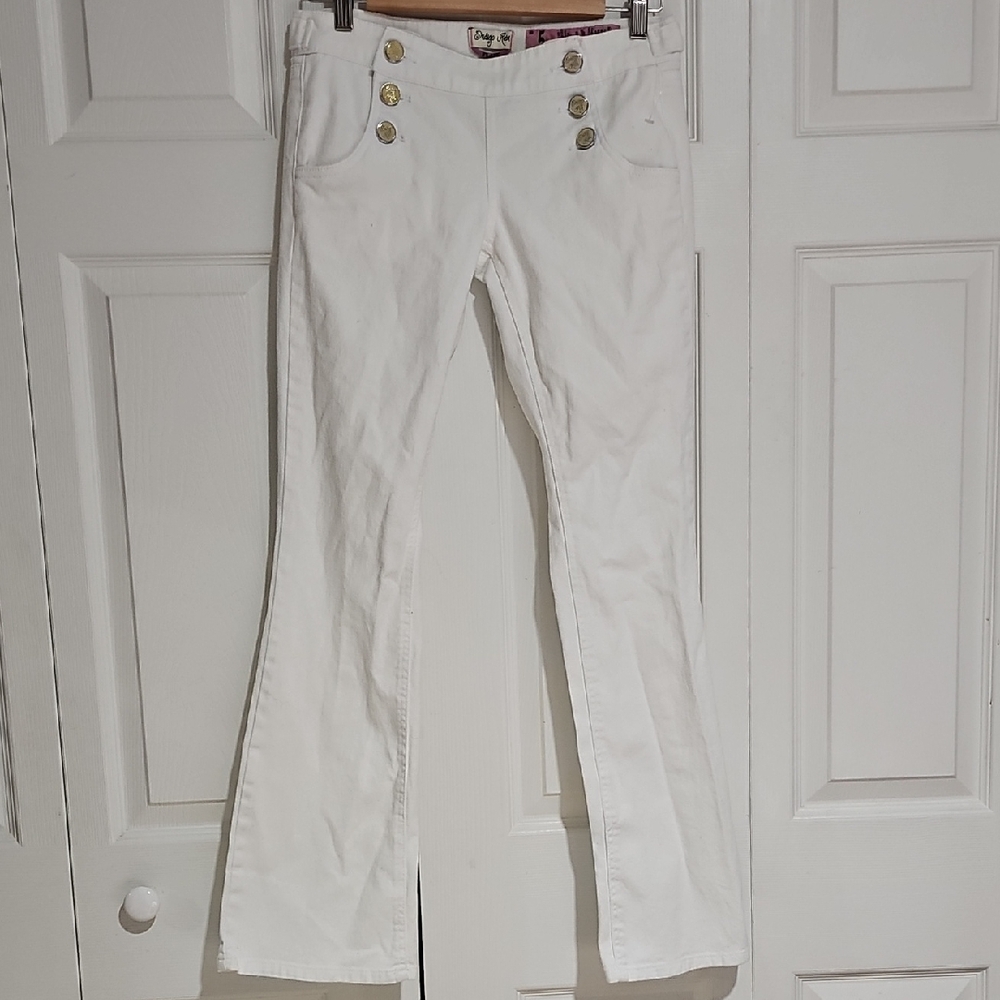 Indigo Rein White Low Rise Button Flare Jeans – Size 5